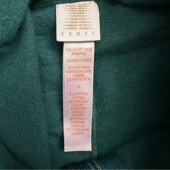 Savage X Fenty Hooded Jumpsuit Hunter Green Teal One Piece Cotton Size 3X - Picture 11 of 14